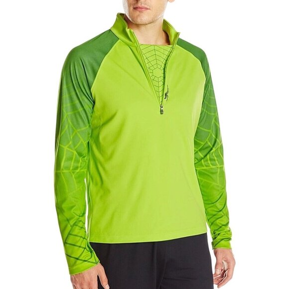 Spyder Linear Web TNeck 1/ Zip Logo Lightweight Running Outdoor Shirt Size M - Picture 3 of 9